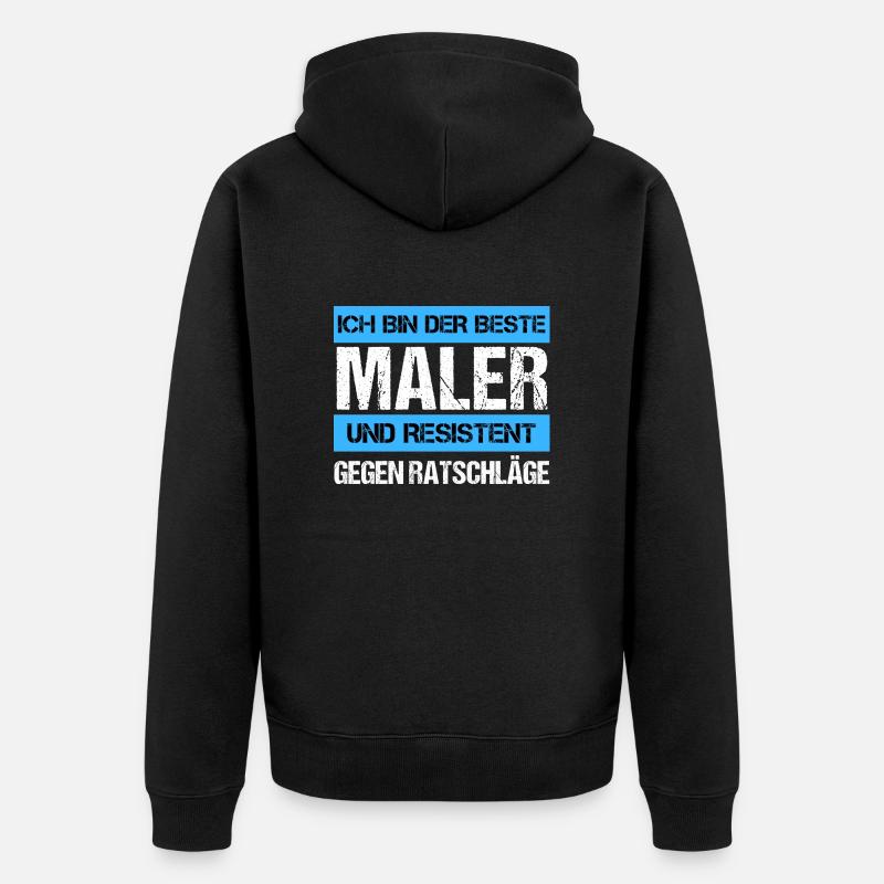 Resistenter Maler - Unisex Premium Bio Zip Hoodie - Schwarz