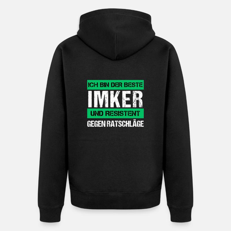 Resistenter Imker - Unisex Premium Bio Zip Hoodie - Schwarz