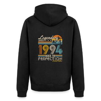 Légendaire Depuis 1994 Vintage Anniversaire Rétro - Veste à capuche bio Premium Unisexe - noir - Dos - Nico (187cm)