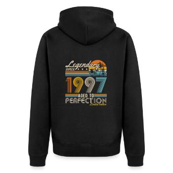 Légendaire Depuis 1997 Vintage Anniversaire Rétro - Veste à capuche bio Premium Unisexe - noir - Dos - Nico (187cm)