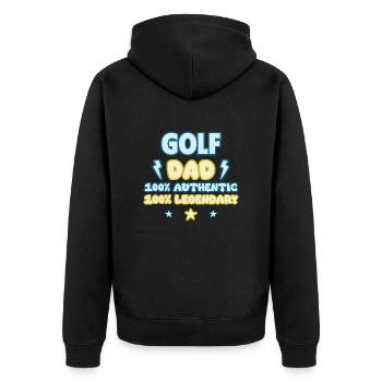 Golf Dad, Father's Day Gift, Legendary - Unisex Premium Organic Zip Hoodie - black - Back - Nico (187cm)