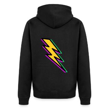 Blitz - Unisex Premium Bio Zip Hoodie - Schwarz - Hinten - Nico (187cm)