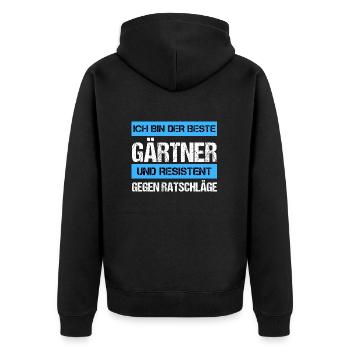 Jardinier résistant - Veste à capuche bio Premium Unisexe - noir - Dos - Nico (187cm)