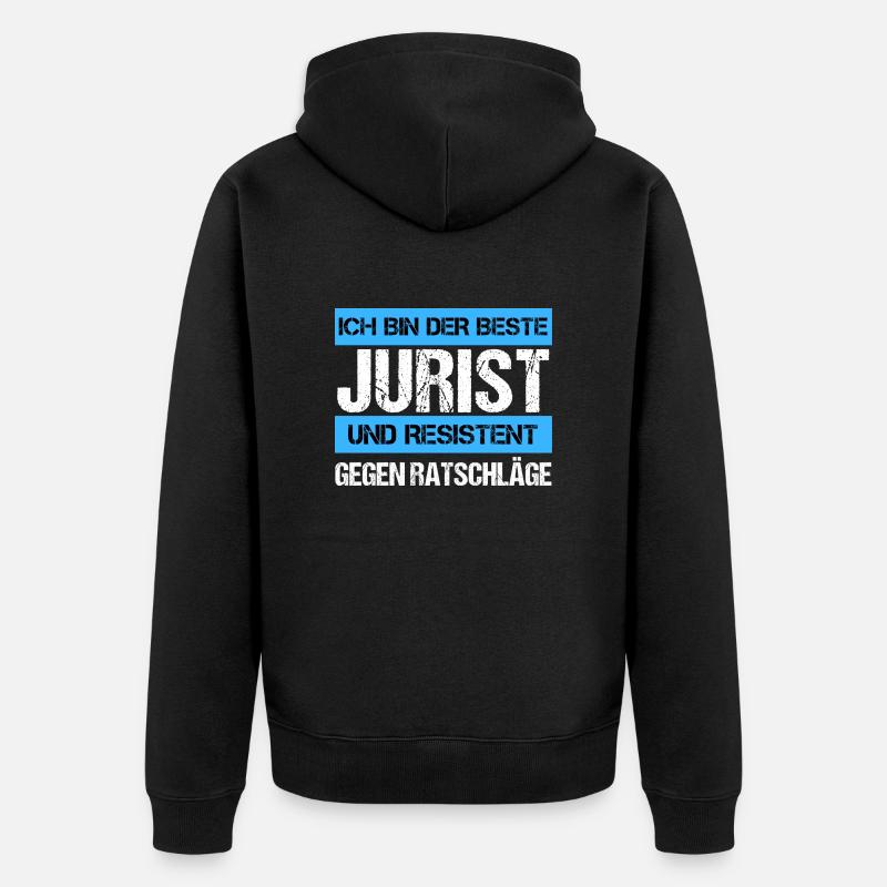 Resistenter Jurist - Unisex Premium Bio Zip Hoodie - Schwarz