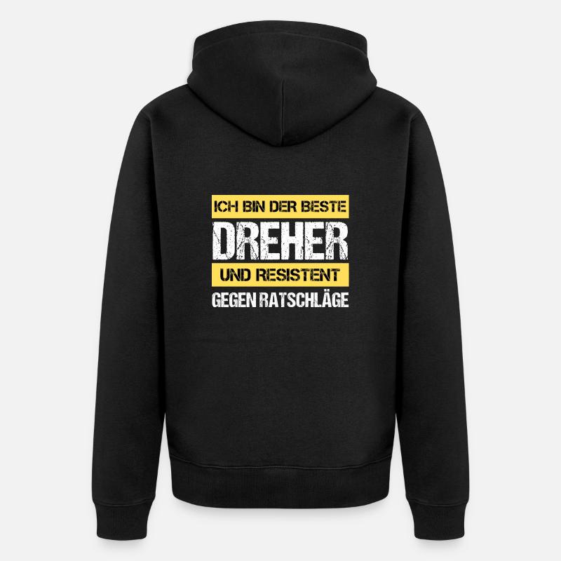 Resistenter Dreher - Unisex Premium Bio Zip Hoodie - Schwarz