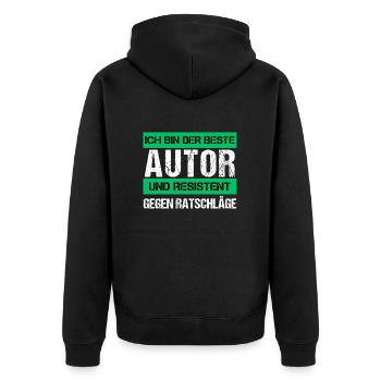 Auteur résistant - Veste à capuche bio Premium Unisexe - noir - Dos - Nico (187cm)