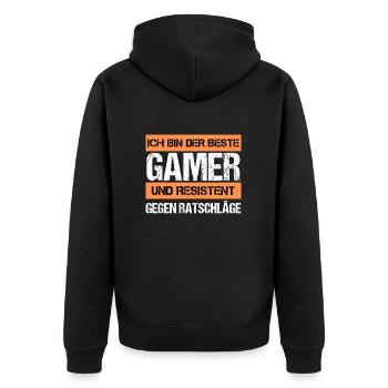 Gamer résistant - Veste à capuche bio Premium Unisexe - noir - Dos - Nico (187cm)