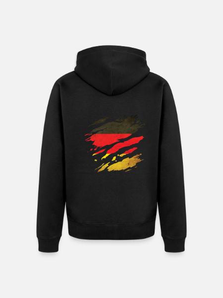 Allemagne - Drapeau national, rayures, fissures - Veste à capuche bio Premium Unisexe - noir