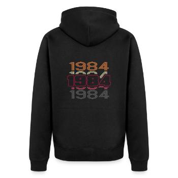 1984 anniversaire meilleure soirée disco rétro - Veste à capuche bio Premium Unisexe - noir - Dos - Nico (187cm)