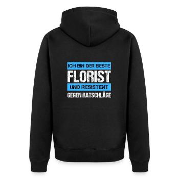Fleuriste résistant - Veste à capuche bio Premium Unisexe - noir - Dos - Nico (187cm)