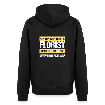 Fleuriste résistant - Veste à capuche bio Premium Unisexe - noir - Dos - Nico (187cm)