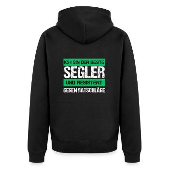 Marin résistant - Veste à capuche bio Premium Unisexe - noir - Dos - Nico (187cm)