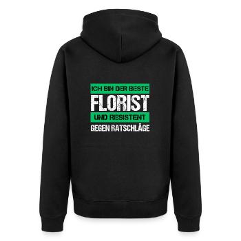 Fleuriste résistant - Veste à capuche bio Premium Unisexe - noir - Dos - Nico (187cm)