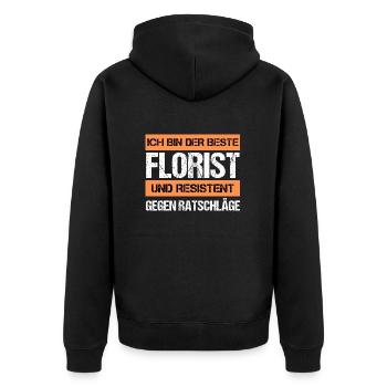 Fleuriste résistant - Veste à capuche bio Premium Unisexe - noir - Dos - Nico (187cm)