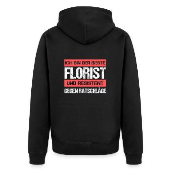 Fleuriste résistant - Veste à capuche bio Premium Unisexe - noir - Dos - Nico (187cm)