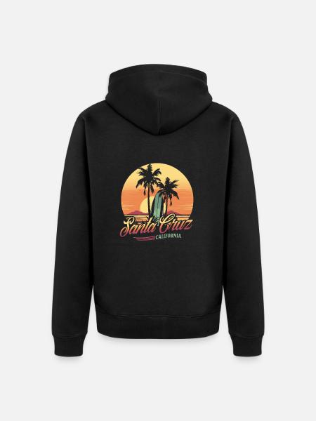 Santa Cruz, California - Unisex Premium Organic Zip Hoodie - black
