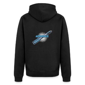 Space Sci-Fi Weltraum - Unisex Premium Bio Zip Hoodie - Schwarz - Hinten - Nico (187cm)