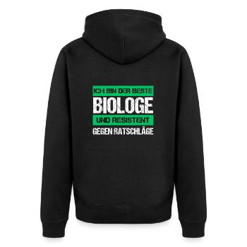 Biologiste résistant - Veste à capuche bio Premium Unisexe - noir - Dos - Nico (187cm)