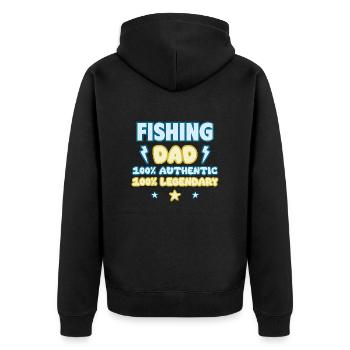 Angel Papa – Vatertagsgeschenk, Legendär - Unisex Premium Bio Zip Hoodie - Schwarz - Hinten - Nico (187cm)