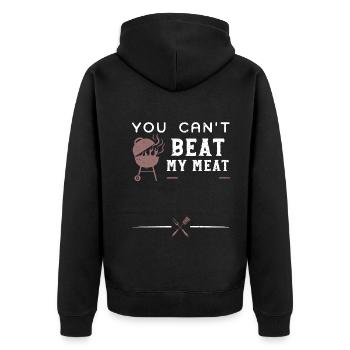 Tu ne peux pas battre ma viande - BBQ - Veste à capuche bio Premium Unisexe - noir - Dos - Nico (187cm)