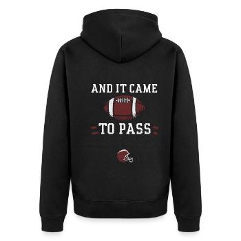And It Came To Pass - Football - Unisex Premium Organic Zip Hoodie - black - Back - Nico (187cm)