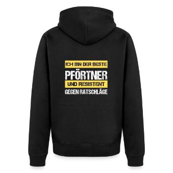 Resistant Gatekeeper - Unisex Premium Organic Zip Hoodie - black - Back - Nico (187cm)