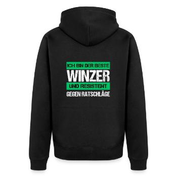 Vigneron résistant - Veste à capuche bio Premium Unisexe - noir - Dos - Nico (187cm)