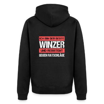 Vigneron résistant - Veste à capuche bio Premium Unisexe - noir - Dos - Nico (187cm)