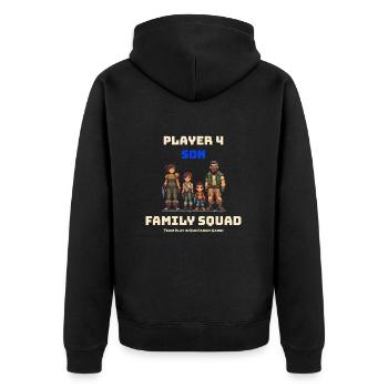 Équipe familiale Joueur 4 fils - Veste à capuche bio Premium Unisexe - noir - Dos - Nico (187cm)