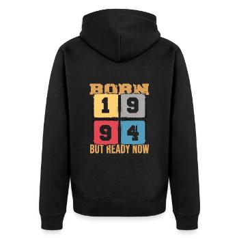 1994 Birthday Anniversary Limited Retro Edition - Unisex Premium Organic Zip Hoodie - black - Back - Nico (187cm)