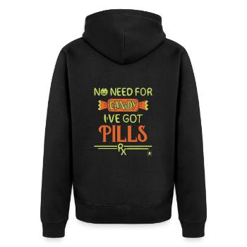 Pharmacy Halloween - Unisex Premium Organic Zip Hoodie - black - Back - Nico (187cm)