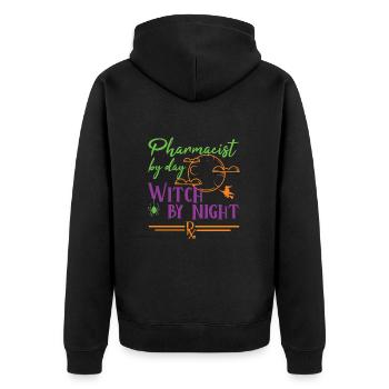 Apothecary Halloween | Witch by Night - Unisex Premium Organic Zip Hoodie - black - Back - Nico (187cm)