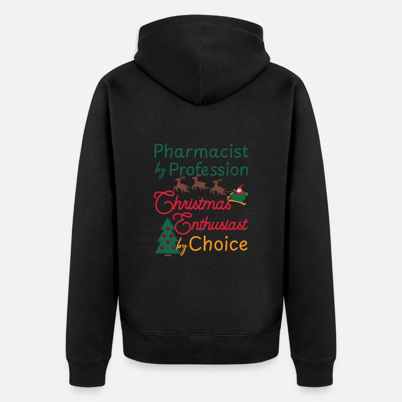Pharmacien Noël Passionné de Noël - Veste à capuche bio Premium Unisexe - noir