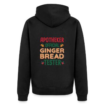 Apotheker Xmas Lebkuchen Tester Weihnachten - Unisex Premium Bio Zip Hoodie - Schwarz - Hinten - Nico (187cm)