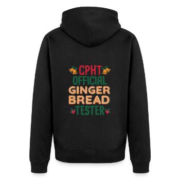CPhT Weihnachten Certified Pharmacy tech Xmas - Unisex Premium Bio Zip Hoodie - Schwarz - Hinten - Nico (187cm)