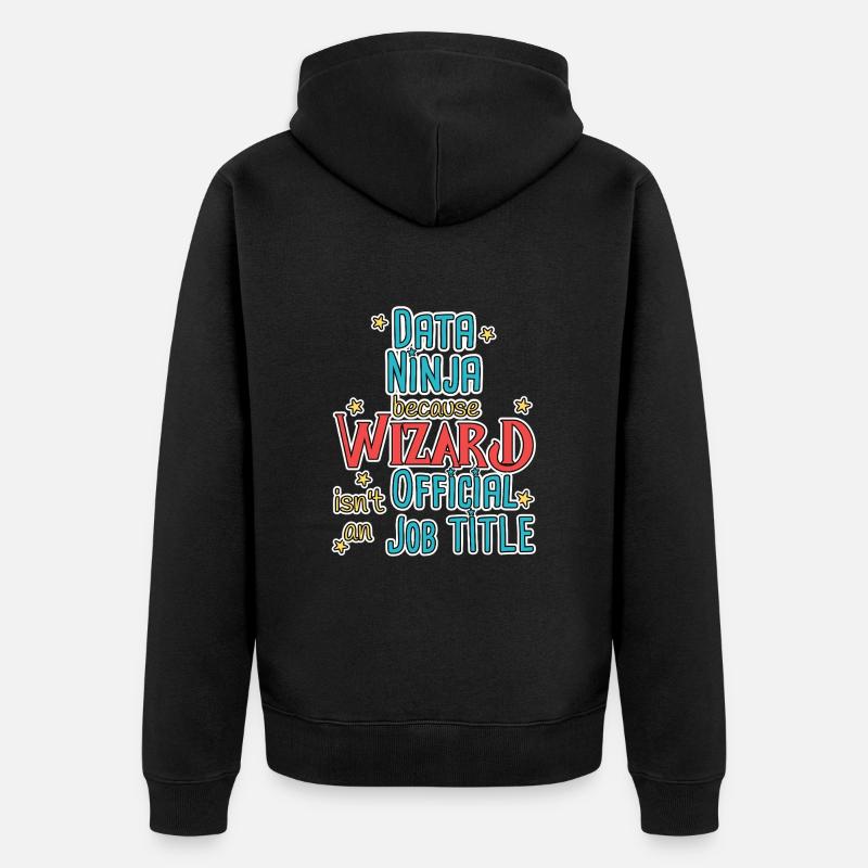 Data Ninja Wizard - Unisex Premium Bio Zip Hoodie - Schwarz