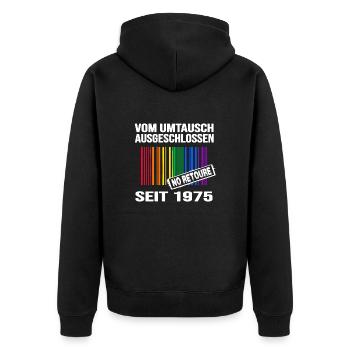 1975 geburtstag regenbogen pride birthday-party - Unisex Premium Bio Zip Hoodie - Schwarz - Hinten - Nico (187cm)