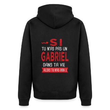 Gabriel Si tu n as pas un gabriel Cadeau Humour - Veste à capuche bio Premium Unisexe - noir - Dos - Nico (187cm)