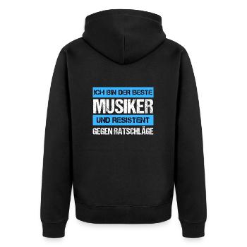 Musicien résistant - Veste à capuche bio Premium Unisexe - noir - Dos - Nico (187cm)