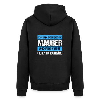 Maçon résistant - Veste à capuche bio Premium Unisexe - noir - Dos - Nico (187cm)