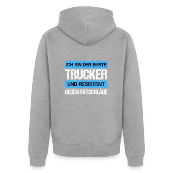 Camionista resistente - Felpa con cappuccio ecologica premium unisex - grigio melange - Retro - Nico (187cm)
