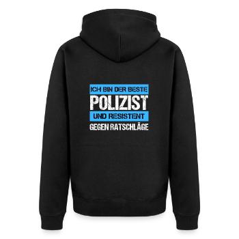 Policier résistant - Veste à capuche bio Premium Unisexe - noir - Dos - Nico (187cm)