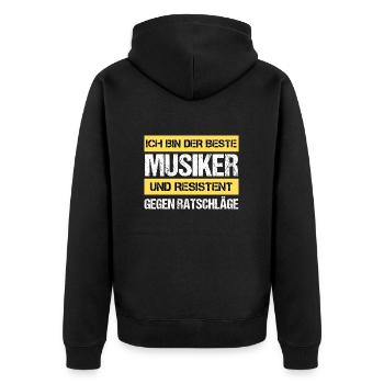 Musicien résistant - Veste à capuche bio Premium Unisexe - noir - Dos - Nico (187cm)