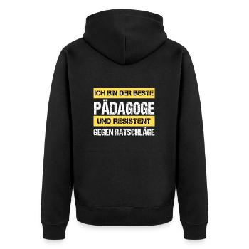 Éducateur résistant - Veste à capuche bio Premium Unisexe - noir - Dos - Nico (187cm)