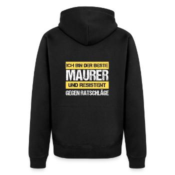 Maçon résistant - Veste à capuche bio Premium Unisexe - noir - Dos - Nico (187cm)
