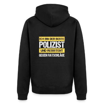 Policier résistant - Veste à capuche bio Premium Unisexe - noir - Dos - Nico (187cm)