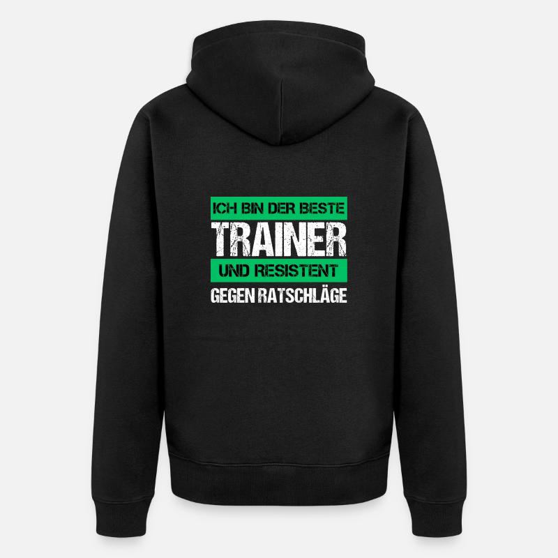 Resistenter Trainer - Unisex Premium Bio Zip Hoodie - Schwarz