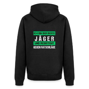 Resistant Hunter - Unisex Premium Organic Zip Hoodie - black - Back - Nico (187cm)