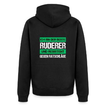 Rameur résistant - Veste à capuche bio Premium Unisexe - noir - Dos - Nico (187cm)