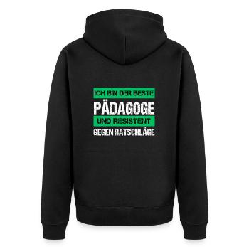 Éducateur résistant - Veste à capuche bio Premium Unisexe - noir - Dos - Nico (187cm)